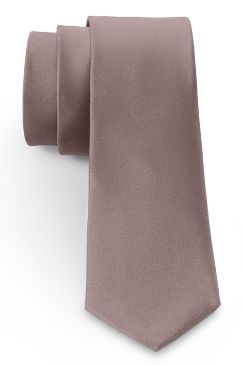 Latte Solid Satin Silk Necktie by Allure Men