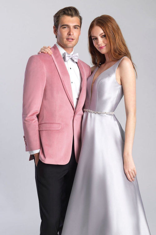 Venice Dusty Rose Velvet Dinner Jacket (Separates) by Allure Men