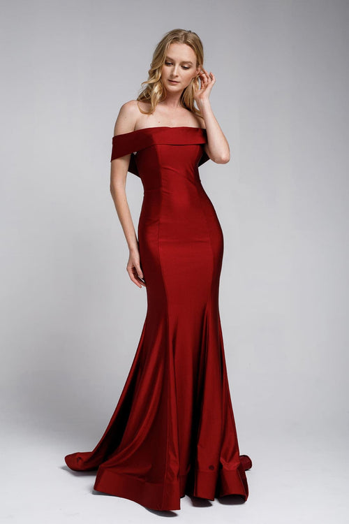 Amelia Couture 373 Off Shoulder Bodycon Mermaid Prom Evening Gown