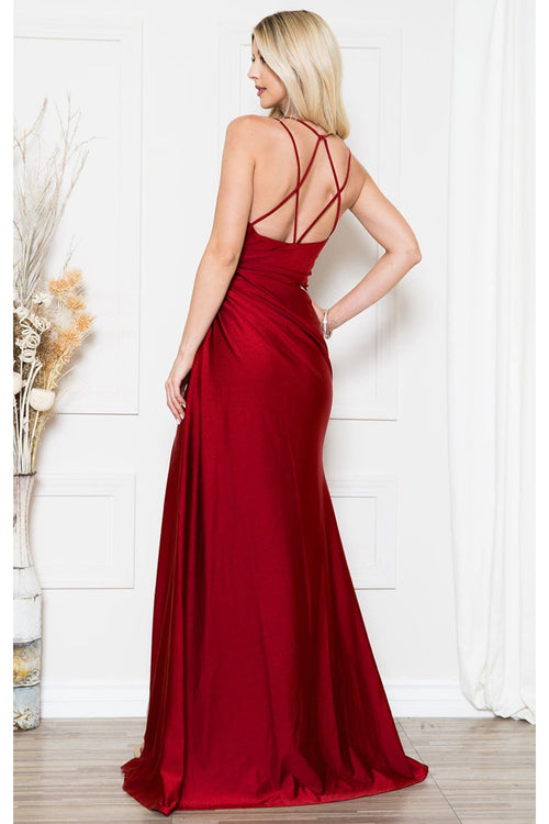 Long Stretchy Evening Sexy Simple Bridesmaid Gown