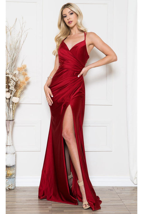Long Stretchy Evening Sexy Simple Bridesmaid Gown