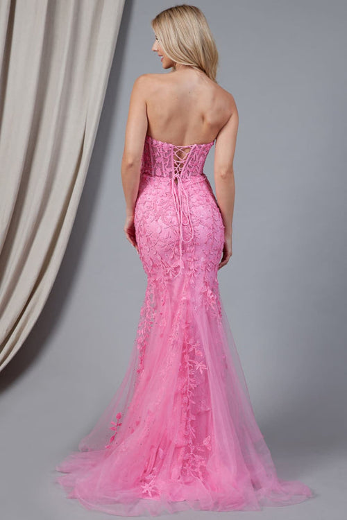 Amelia Couture 7024 Sweetheart Mesh Corset Mermaid Prom Dress