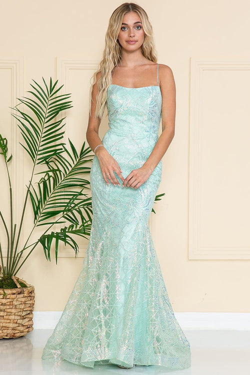 Amelia Couture 6116 Square Neckline Long Prom Dress