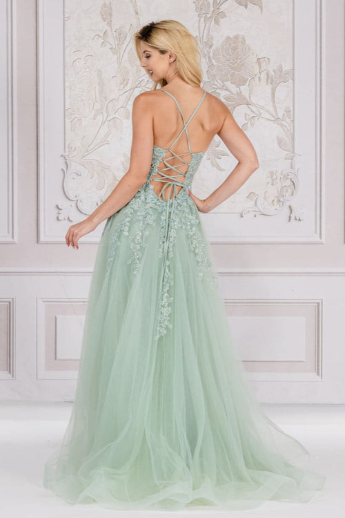 Amelia Couture TM1006B Sleeveless Long White Corset Wedding Dress