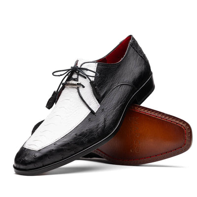 Marco_Di_Milano Andretti: Luxury White & Black Leather Loafers