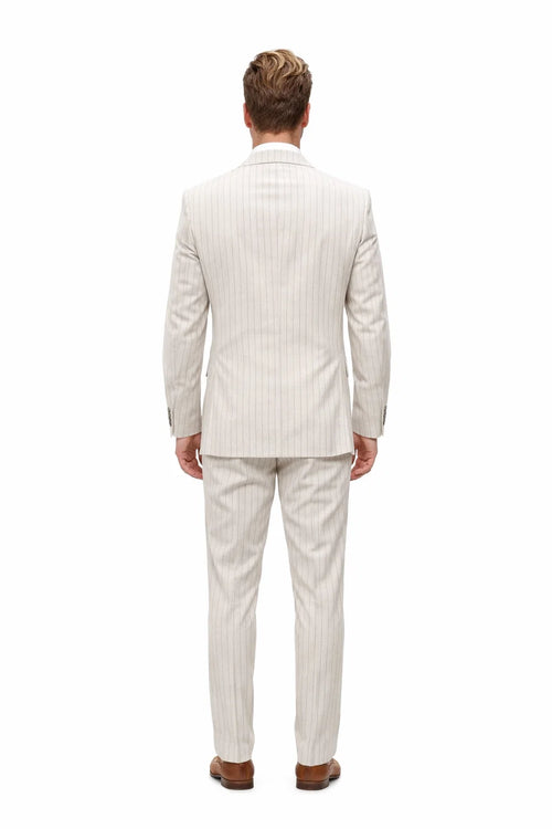 Statement Men’s 2-Piece 100% Wool Double Breasted Pinstripe Suit