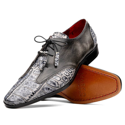 Marco Di Milano Anzio Newspaper Print Leather Oxford