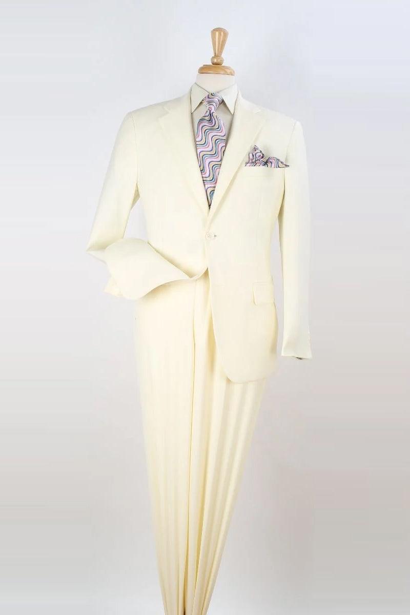 "Apollo King Men's Two Button Modern Fit Ivory 2-Piece Suit" - Elegant Mensattire