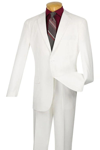 Apollo King Men's Two-Button Wool-Feel Suit in White | Modern Fit - Elegant Mensattire