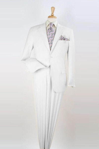 "Apollo King White 2-Button Modern Fit 2-Pc Suit" - Elegant Mensattire