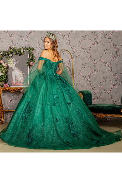 Applique Cape Sleeve Gown by Elizabeth KGL3181