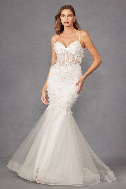 Juliet 2469KW Illusion Sweetheart Tulle & Lace Mermaid Dress