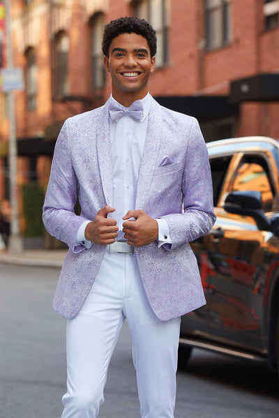 Aries Lilac Paisley Shawl Tuxedo Jacket (Separates) by Mark of Distinction