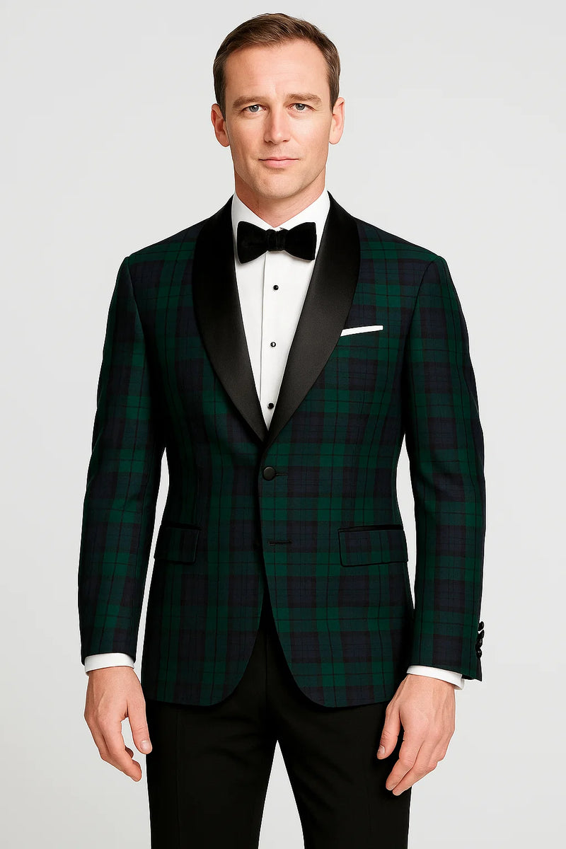 Plaid Dinner Jacket - Green Tartan Sportcoat