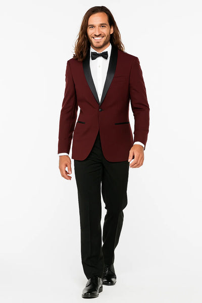 Burgundy Prom tuxedo