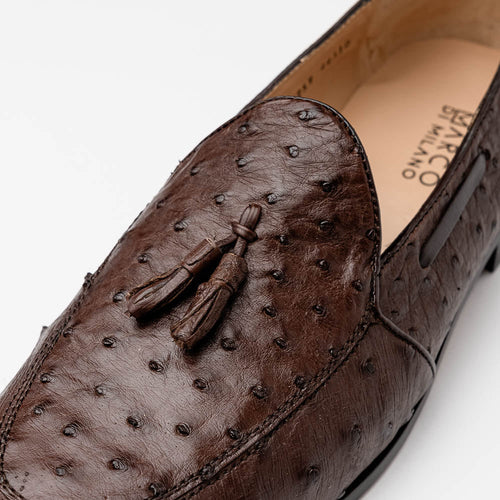 Aubiere Brown Ostrich Loafer