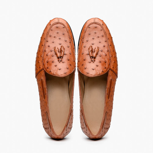Aubiere Cognac Ostrich Loafer