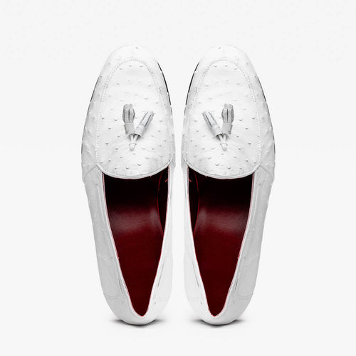 Aubiere White Ostrich Loafer