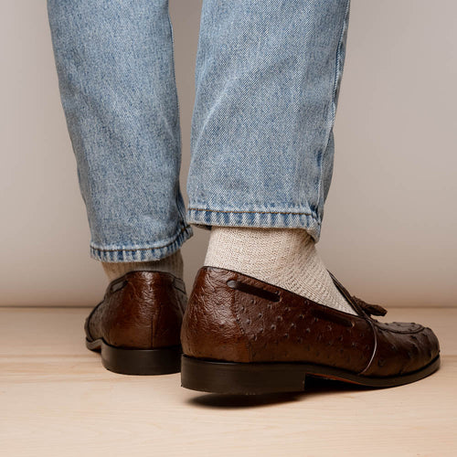 Aubiere Brown Ostrich Loafer