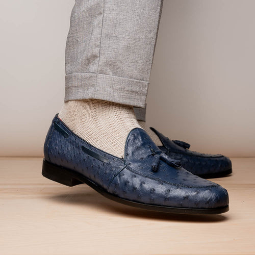 Aubiere Navy Ostrich Loafer