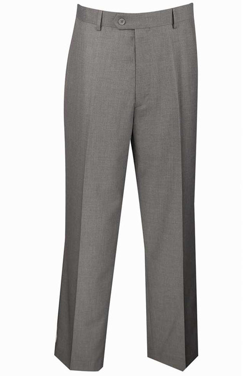 Mens Modern Fit Flat Front Dress Slacks in Charcoal by Vinci