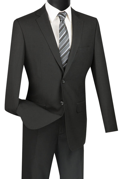 Men's Smart Black Suit by Vinci Suits