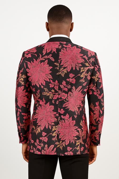 Hot Pink Fuchsia and Black Blazer