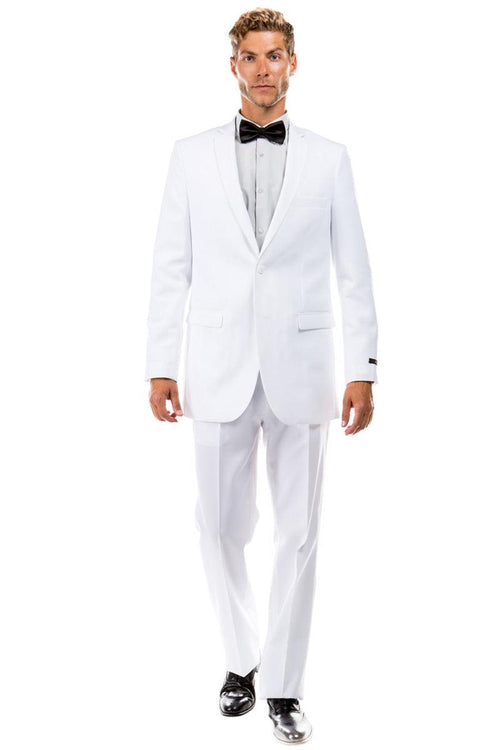 Bank
White VittoBank Business Suit: Men's 2-Button Hybrid Fit Classic - USA Men's Outlet