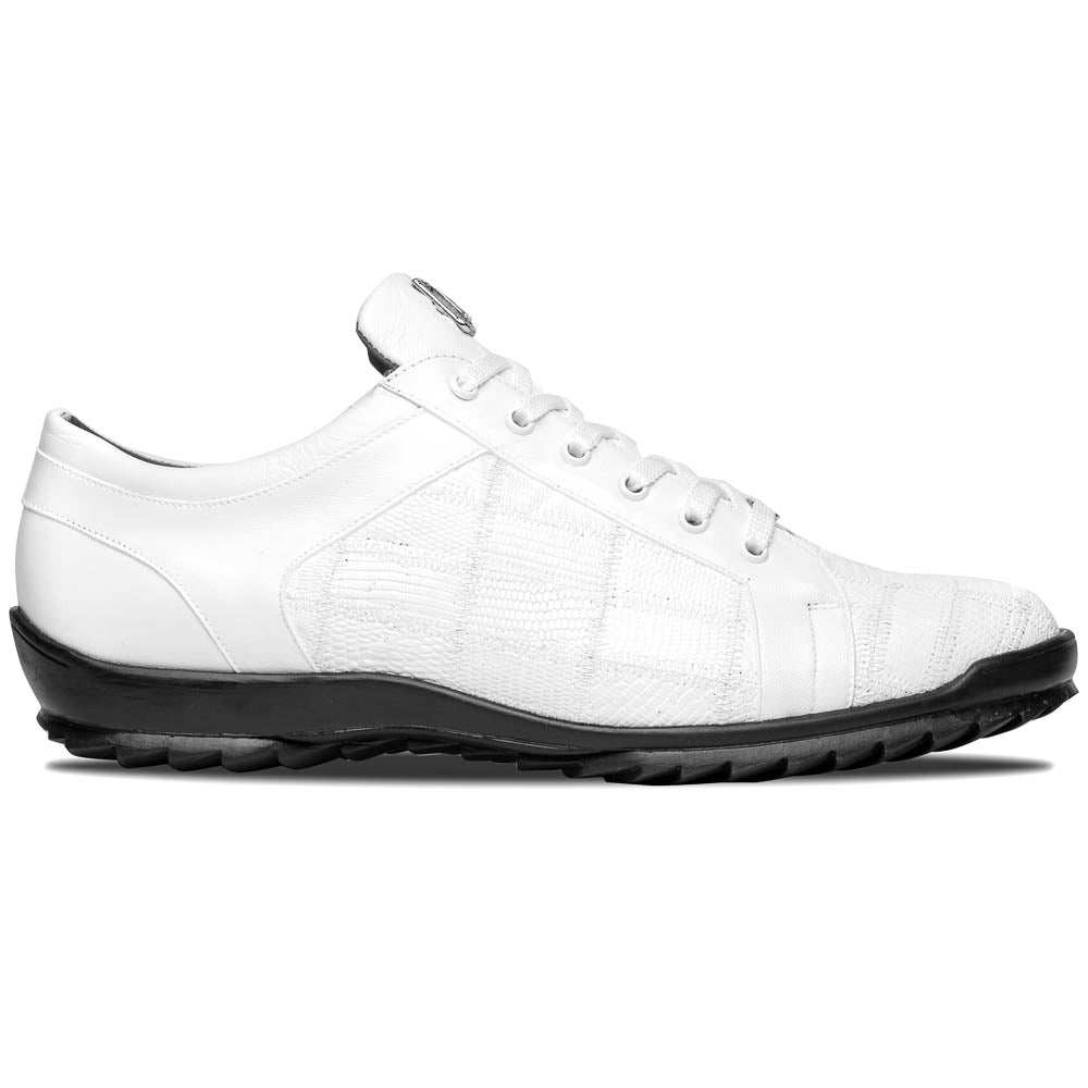 Marco Di Milano Bari White Lizard Patchwork Sneakers