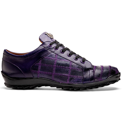 Marco_Di_Milano Bari Purple Luxury Leather Shoe