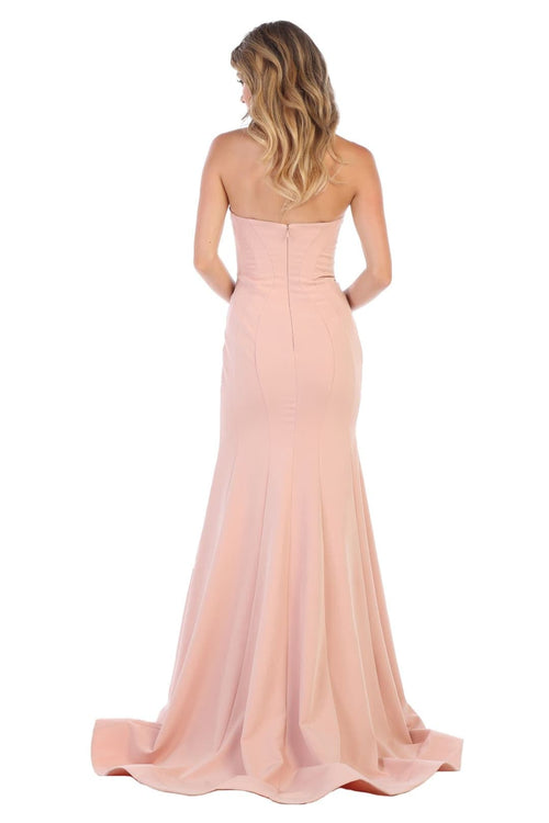 Bridesmaid Dresses in Dusty Rose Strapless Simple Mermaid Gown RQ7703