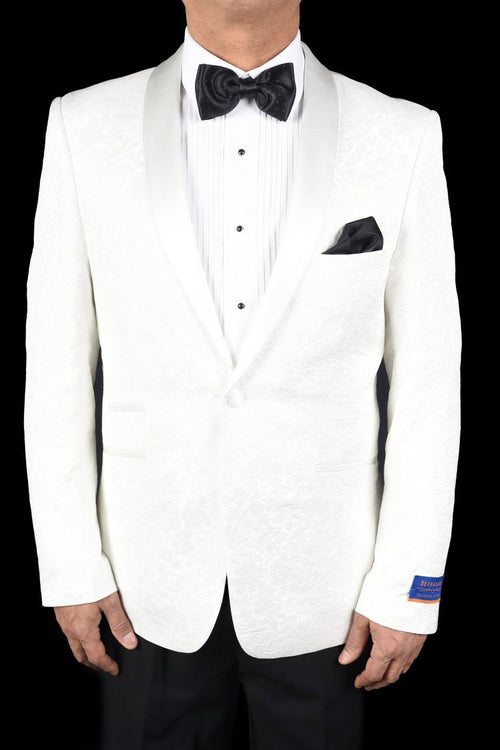 Brocade White Dinner Jacket by Berragamo