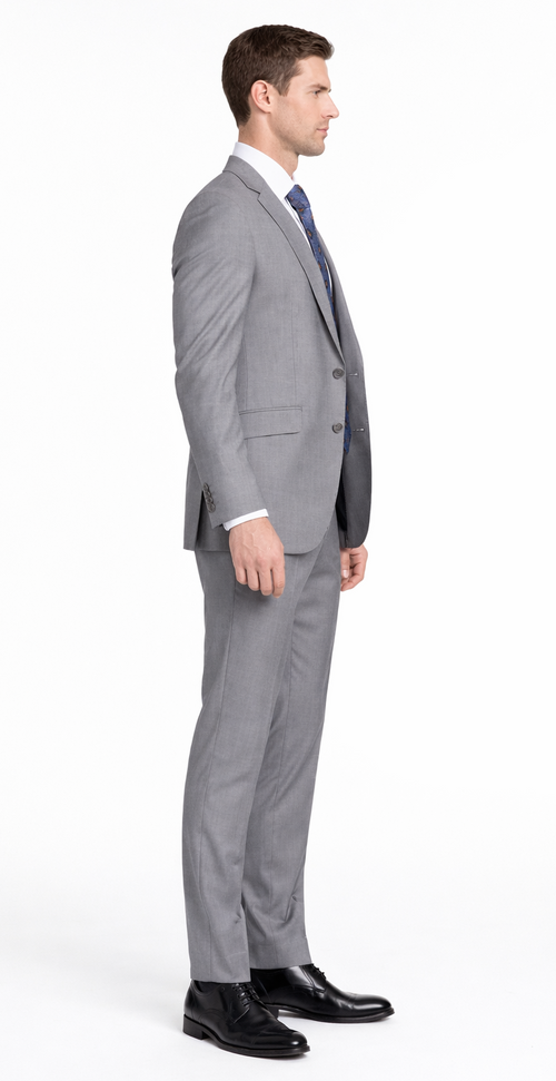 Bertolini 2Pc & 3PC Lt. Gray Two-button Wool & Silk Blend Suit by Usamensoutlet