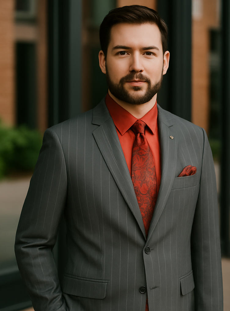 Grey Pinstripe – SuitUSA