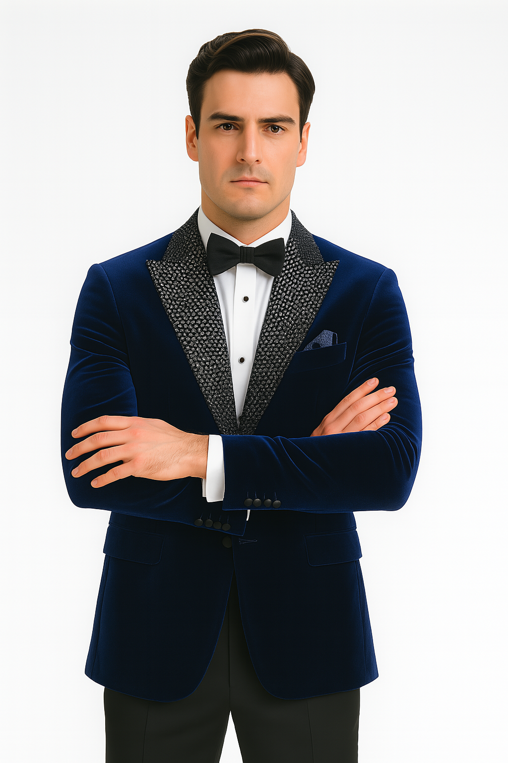 Big and Tall Velvet Blazer in Color Blue - Sportcoat Rhinestone-Embedded Stacy Adams – SuitUSA