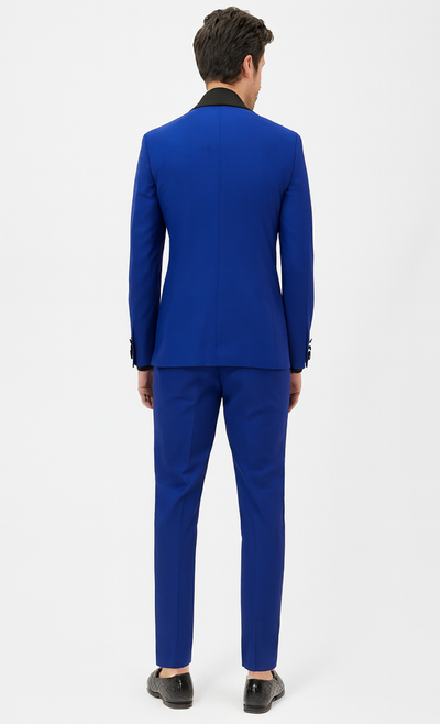 Black And Royal Blue Tuxedo - Prom Wedding Suit Royal Blue Prom Dress