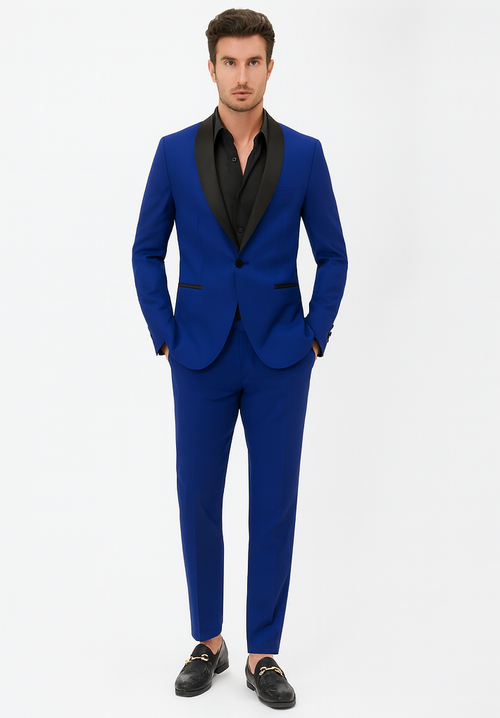 Black And Royal Blue Tuxedo - Prom Wedding Suit Royal Blue Prom Dress