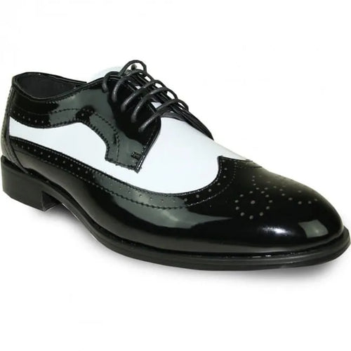 Black & White Wingtip Men's Tuxedo Shoes β Vintage Gatsby Spat Dress Shoes