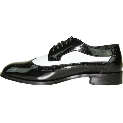 Black & White Wingtip Men's Tuxedo Shoes β Vintage Gatsby Spat Dress Shoes