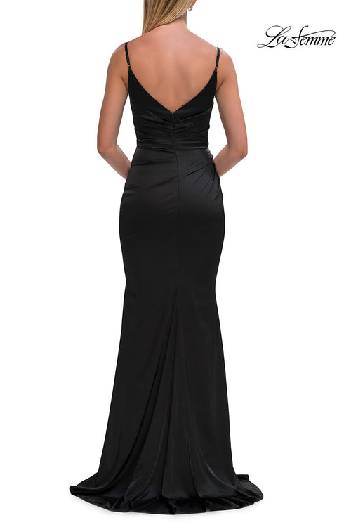 La Femme 33421 V-Neck Spaghetti Strap Prom Gown