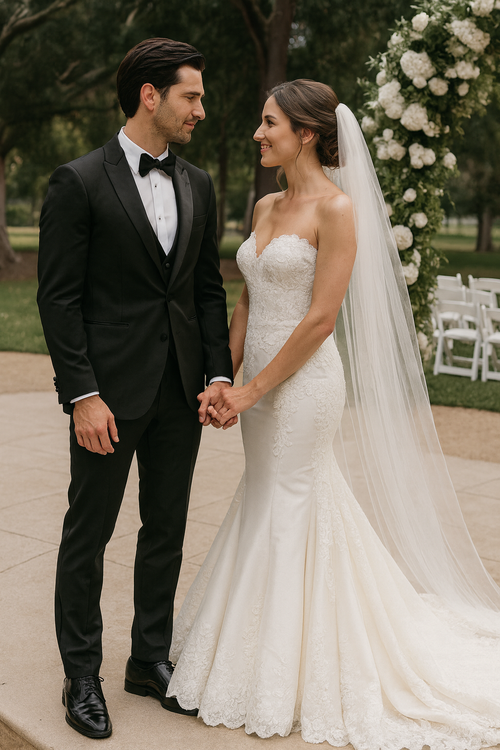 Black Slim Fit Satin Tuxedo β Four Piece Set