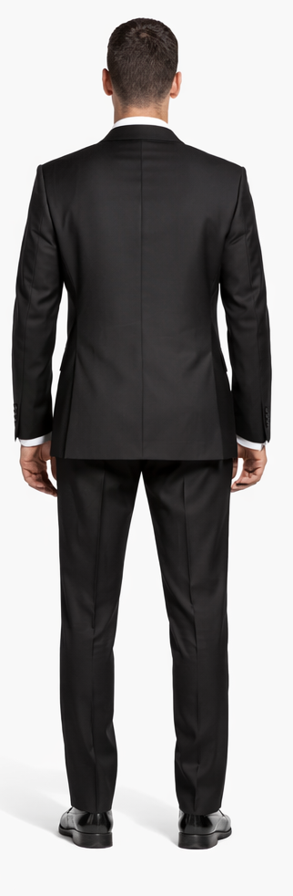 Black Slim Fit Tuxedo with Peak Framed Lapel – Wedding & Prom