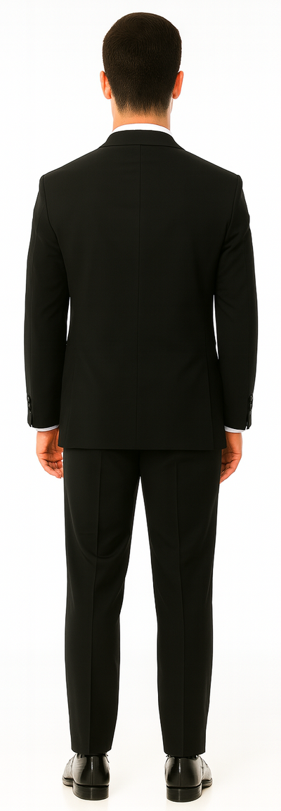 Black Tuxedo Slim Fit with Notch Lapel - Wedding - Prom