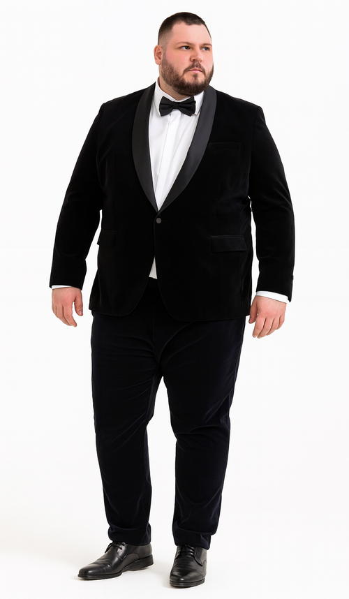 Black Velvet Tuxedo Jacket with Shawl Lapel ā Slim Fit