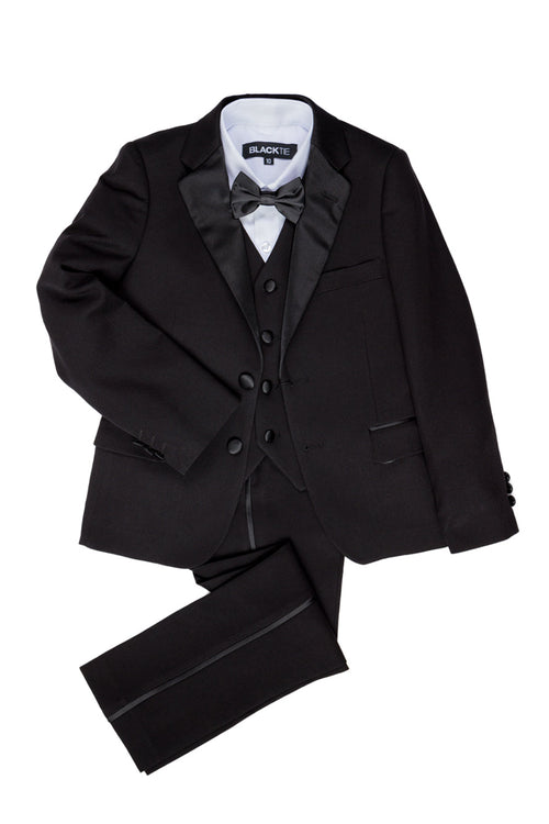 Kingston Kids Onyx Black Tuxedo (5-Piece Set) by BLACKTIE