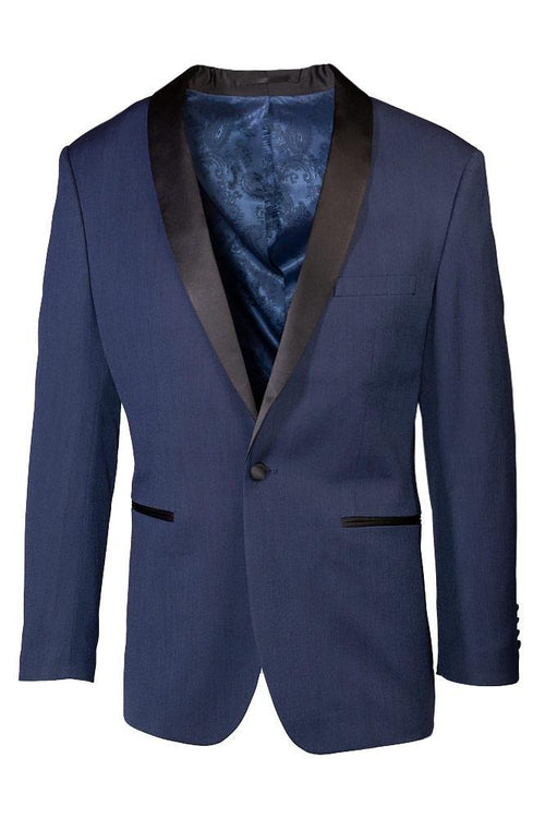 "Sebastian" Indigo Pindot Tuxedo Jacket (Separates)