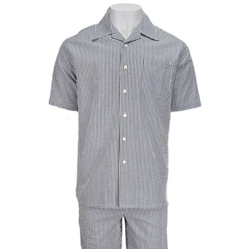 Black Seersucker 2pc Set