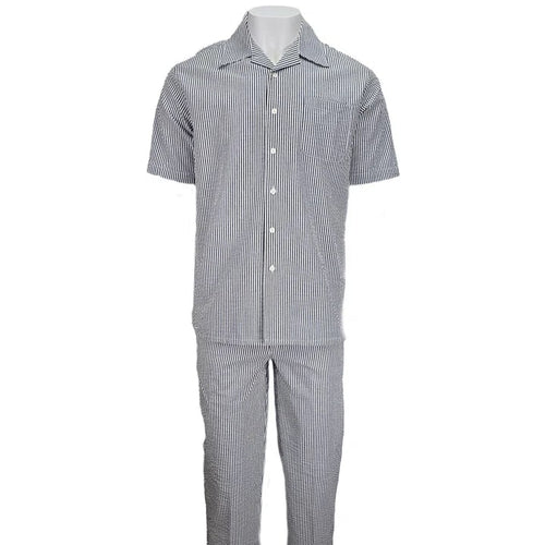 Black Seersucker 2pc Set