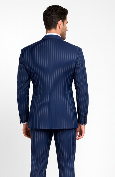Royal Blue Pinstripe Suit - Gangster Suit - 1920's Suit - Double Breasted Suit