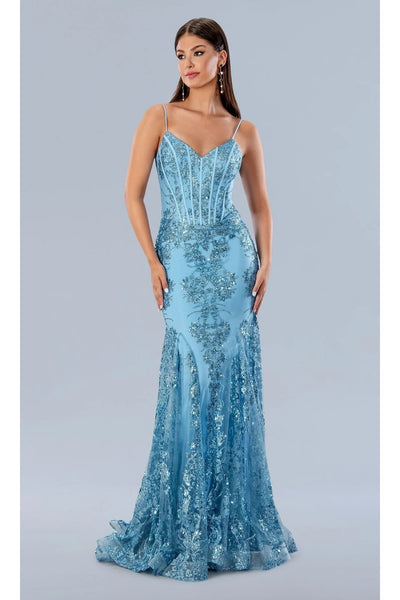 Blue Prom Dress Mermaid Formal Evening Gown Stella Couture 21066